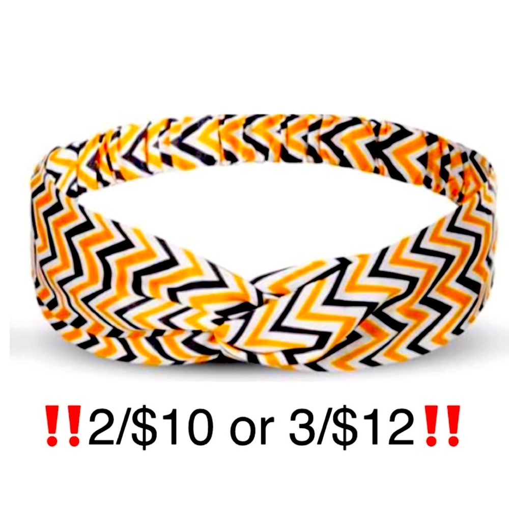 Orange, Black & White Zigzag Pattern Halloween Headband